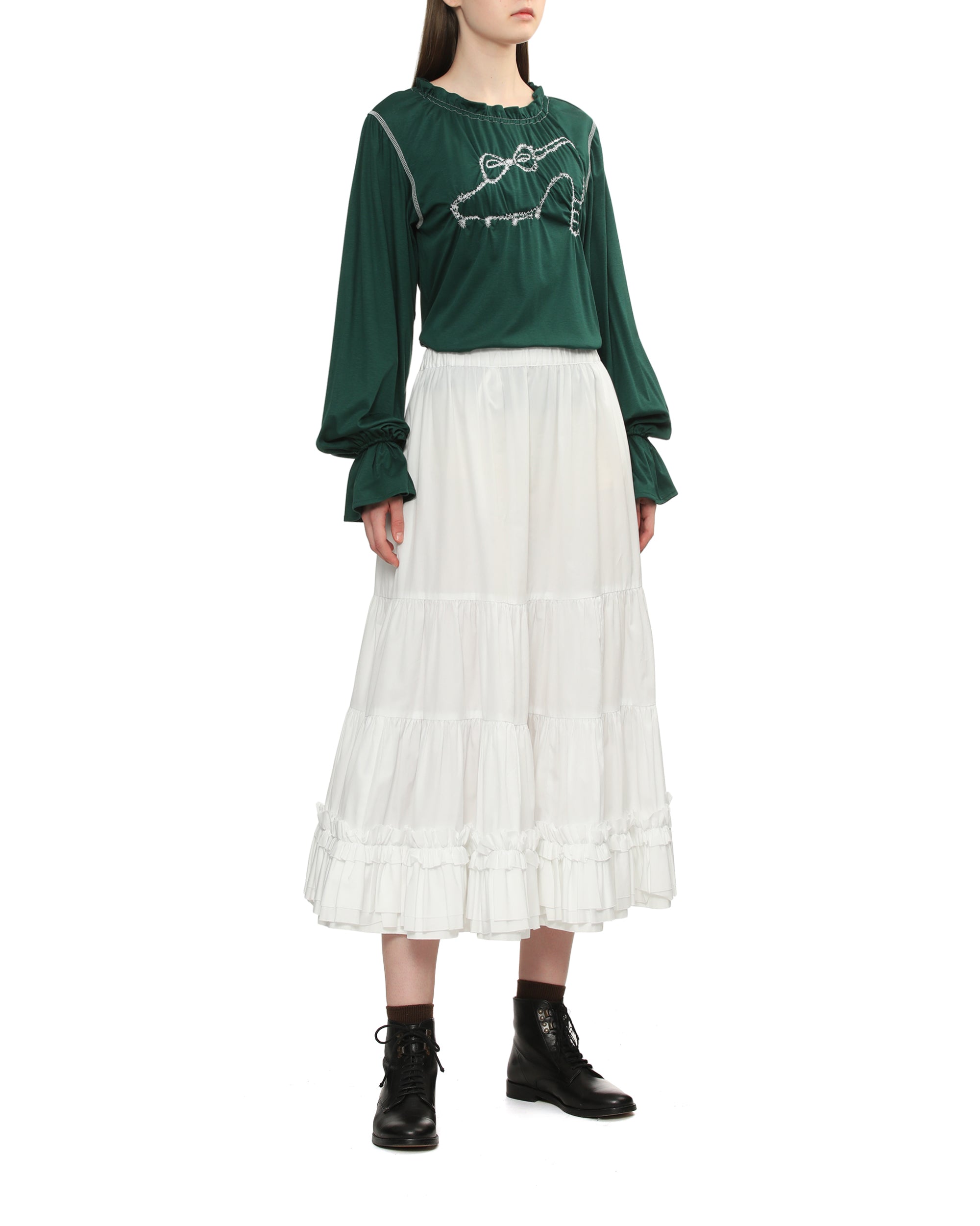 Embroidered long sleeve top