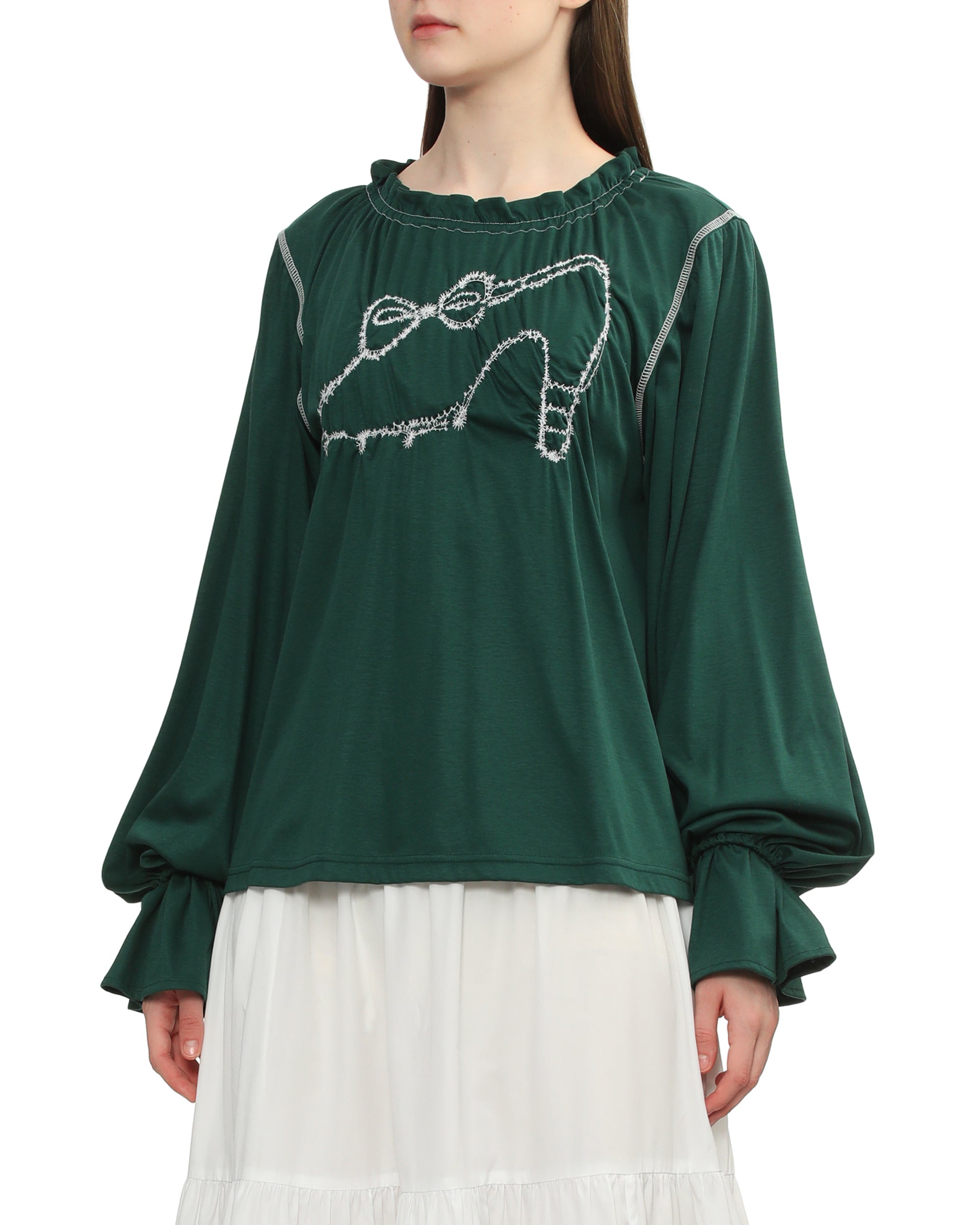 Embroidered long sleeve top