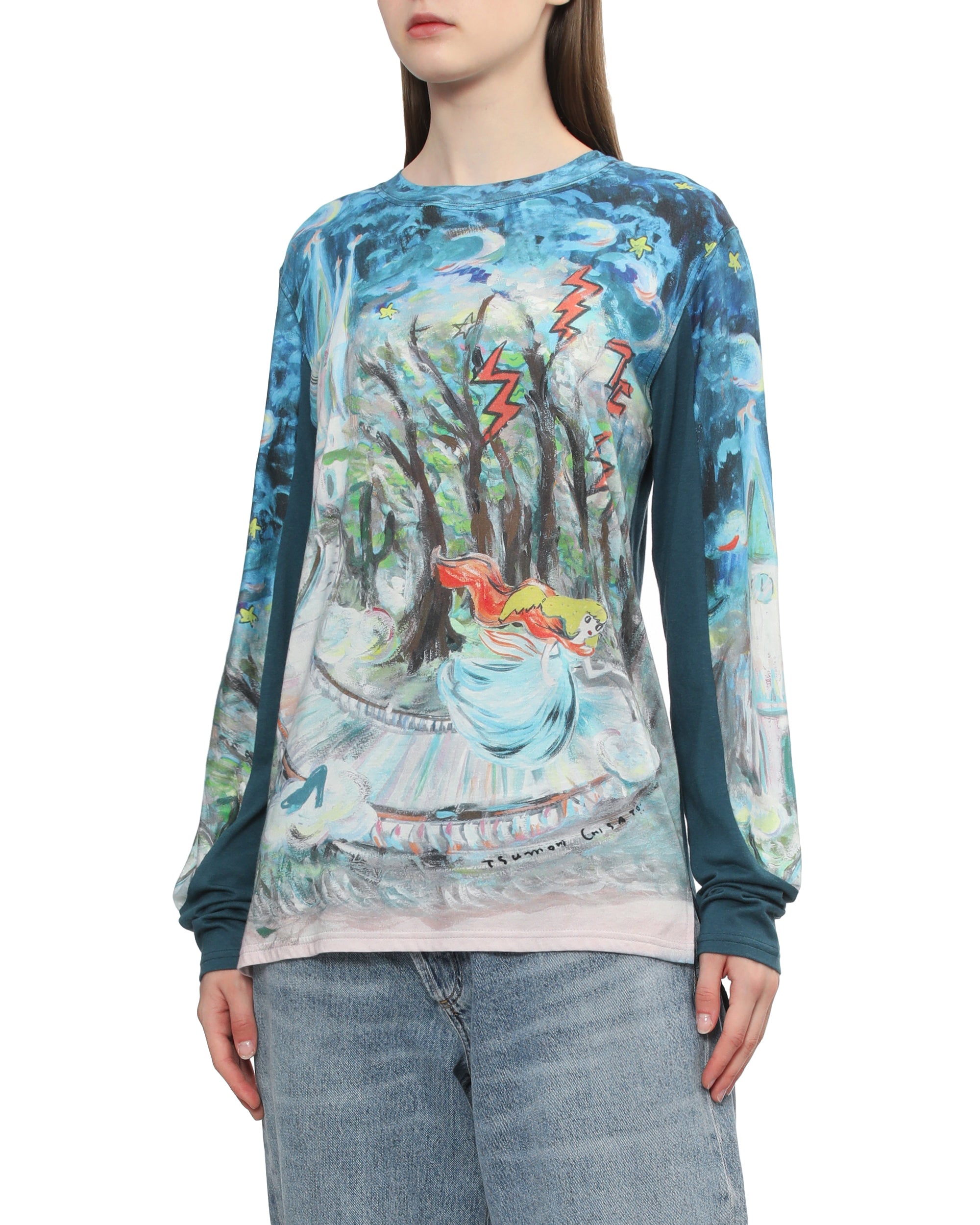 Graphic long sleeve top
