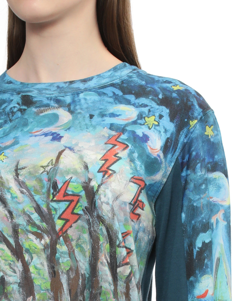 Graphic long sleeve top