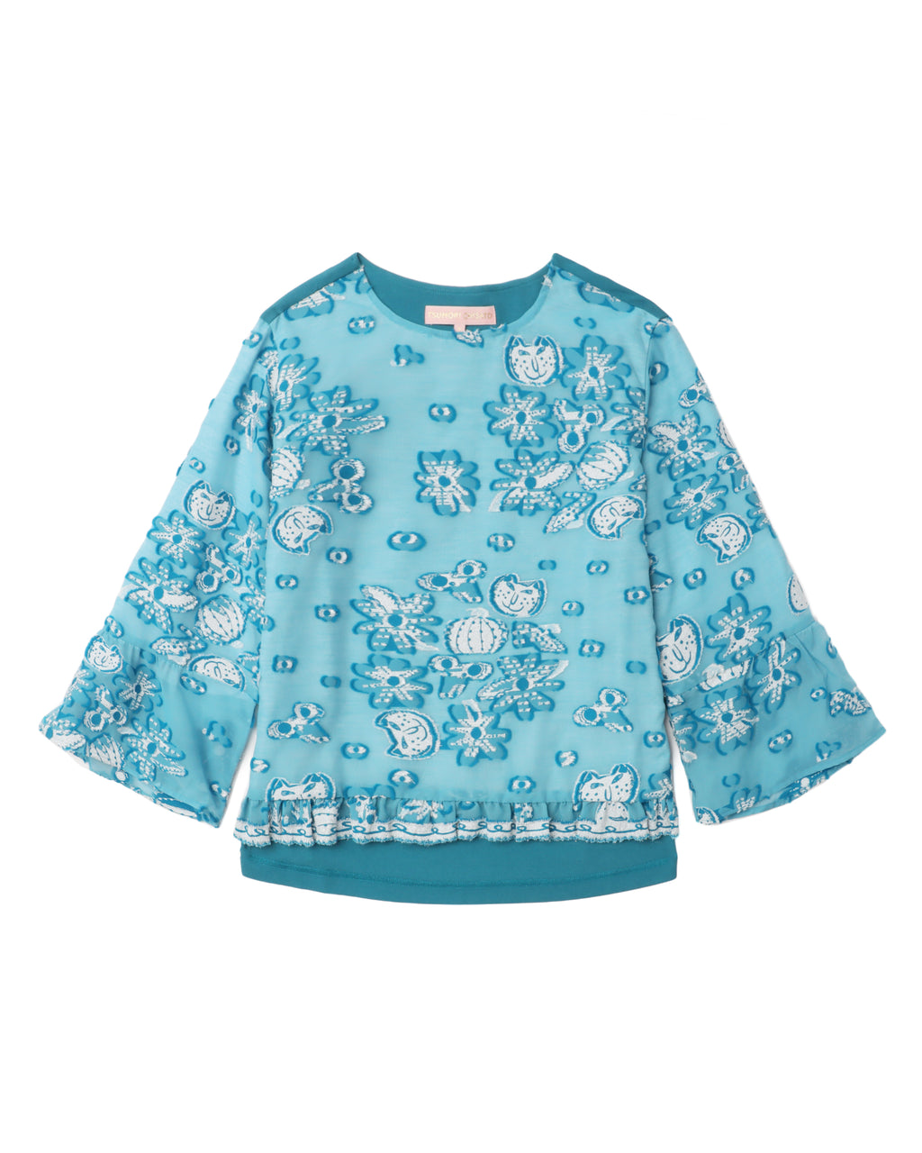 Graphic embroidered top