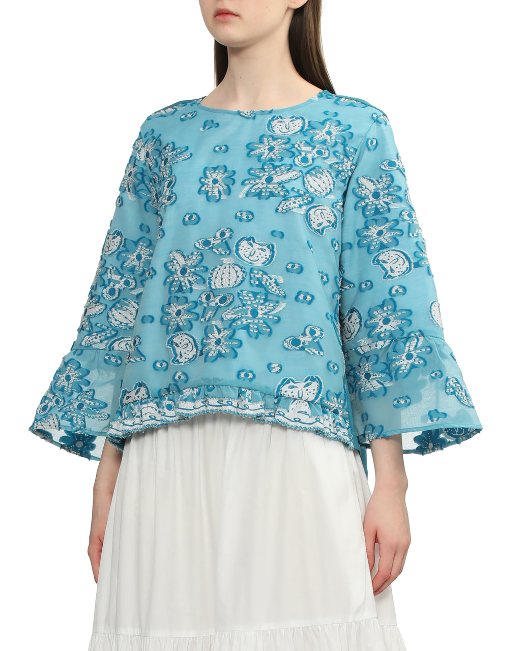 Graphic embroidered top