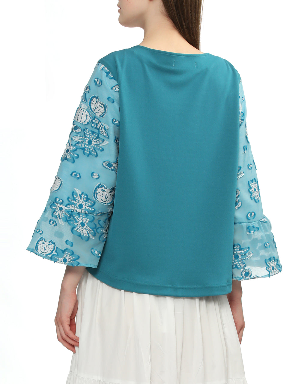 Graphic embroidered top