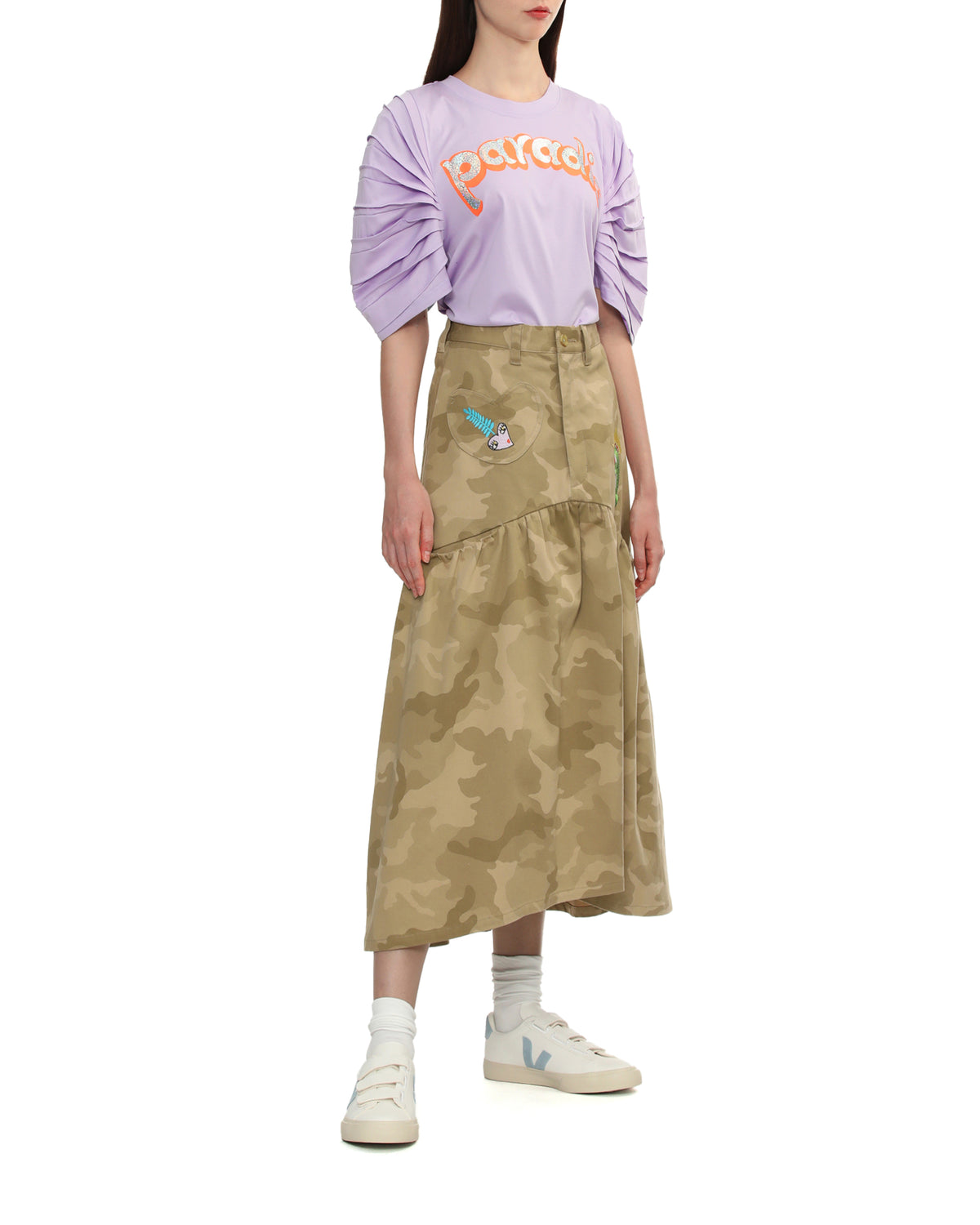 Pleated sleeve top