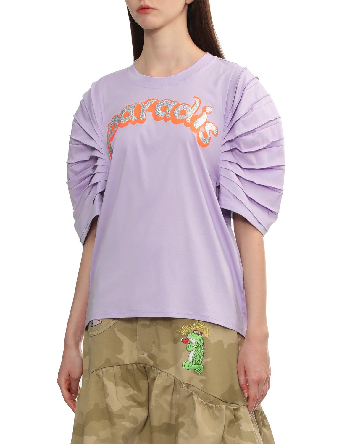 Pleated sleeve top
