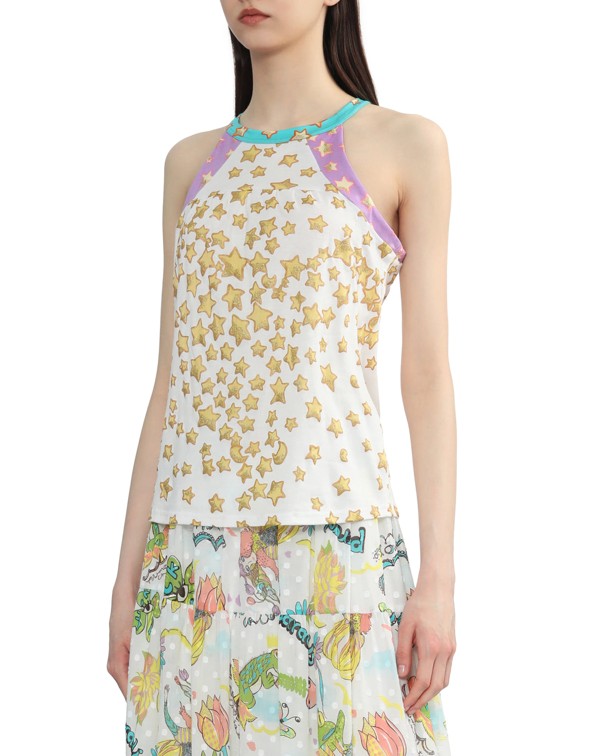 Stars halter neck tank top