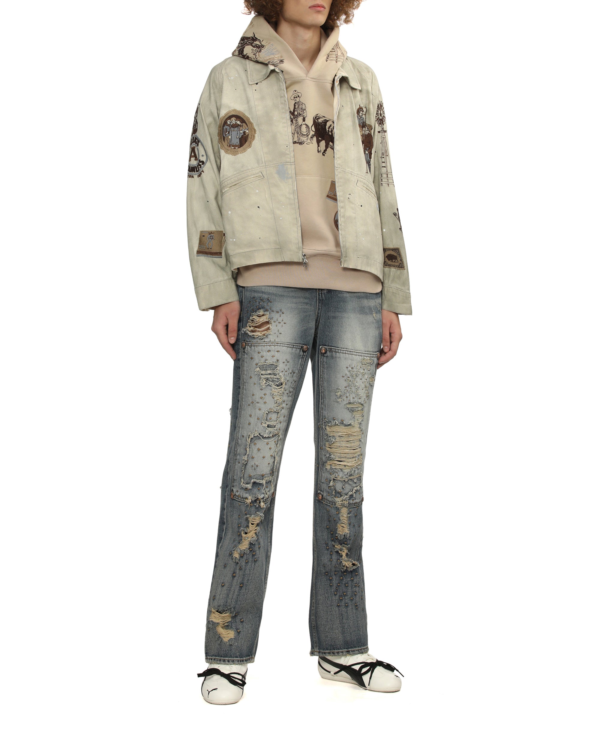 Distressed jeans