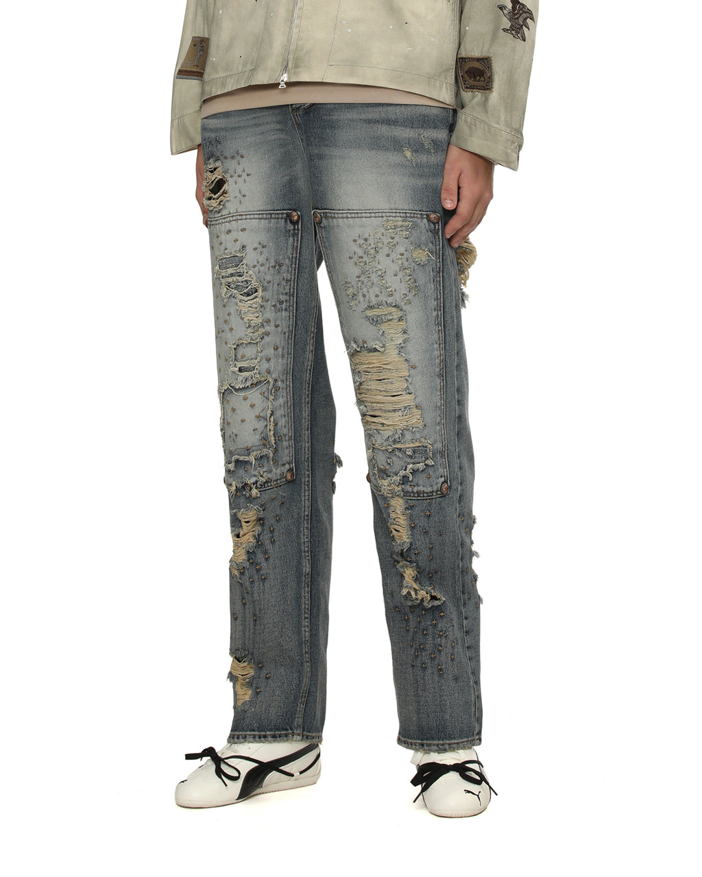 Distressed jeans