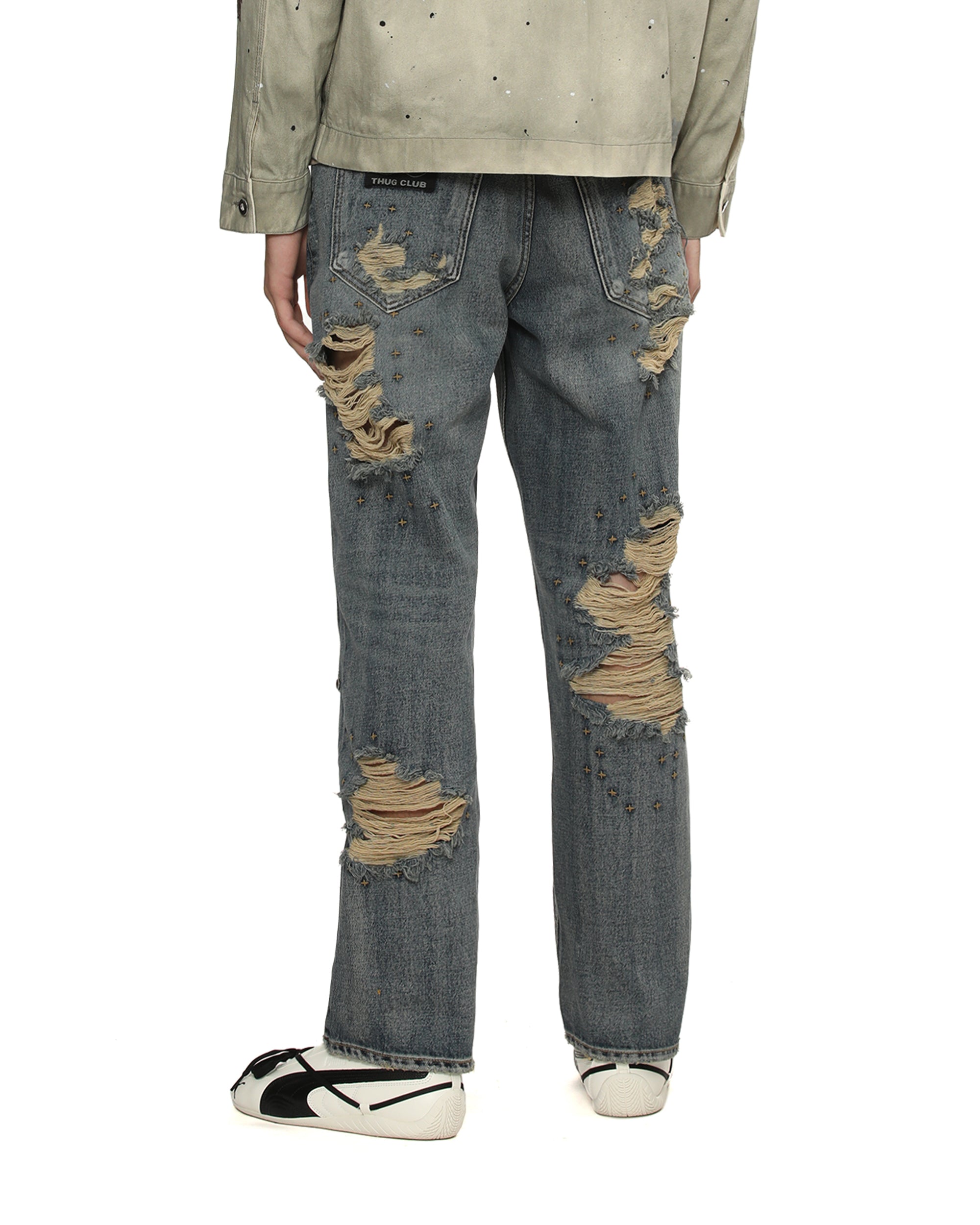 Distressed jeans