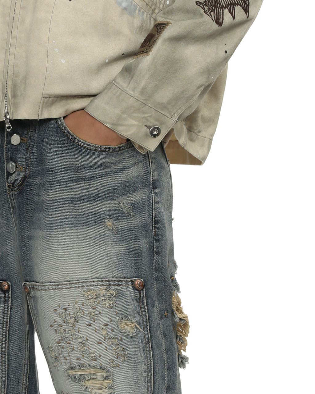 Distressed jeans