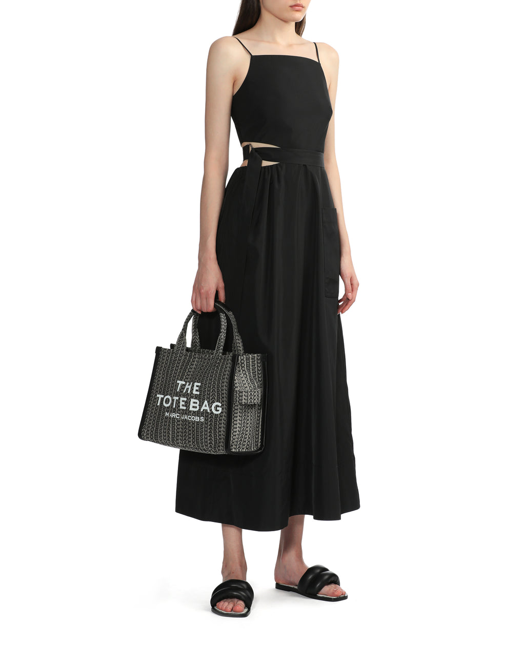 Italian sporty nylon strappy cut-out dress