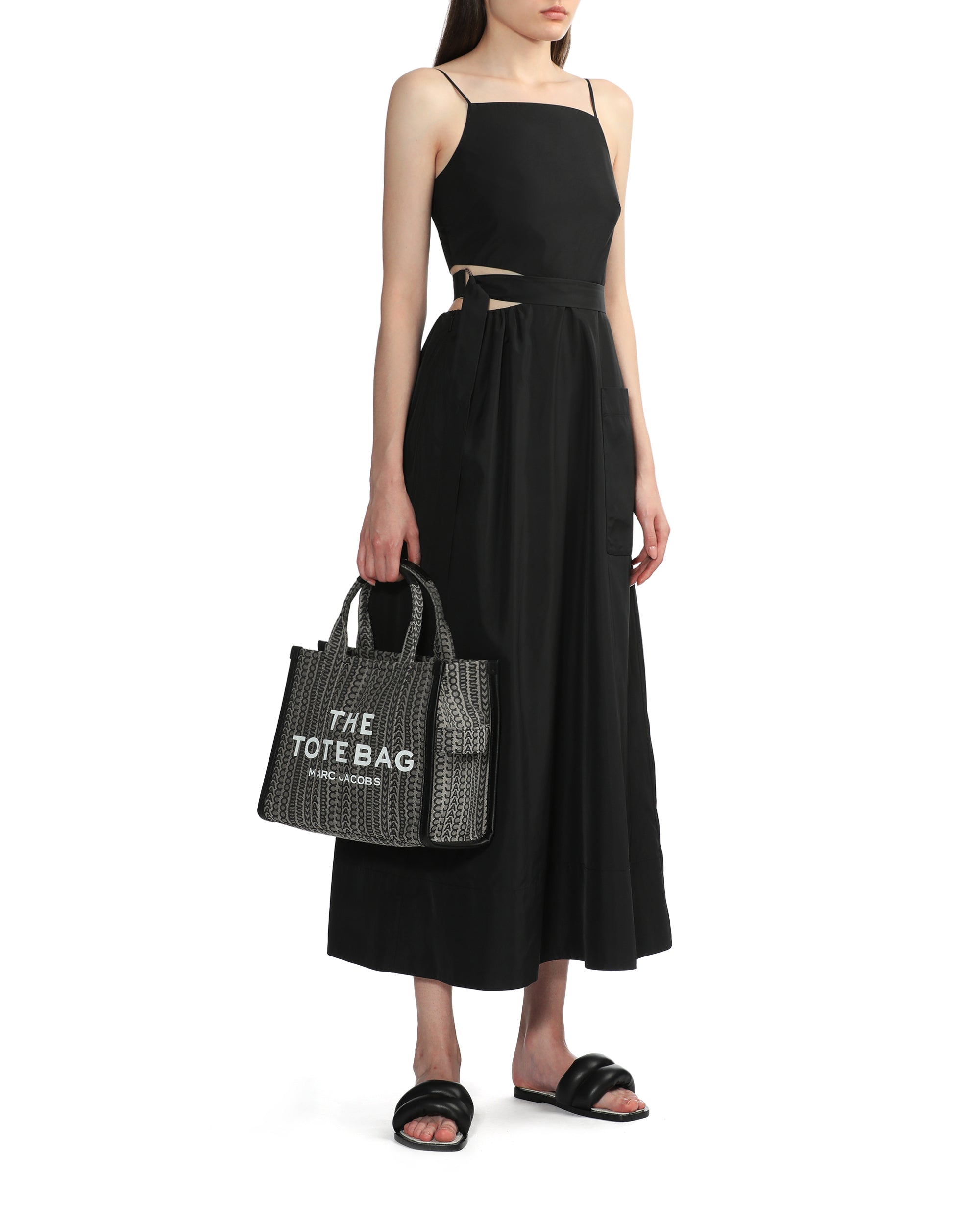 Italian sporty nylon strappy cut-out dress