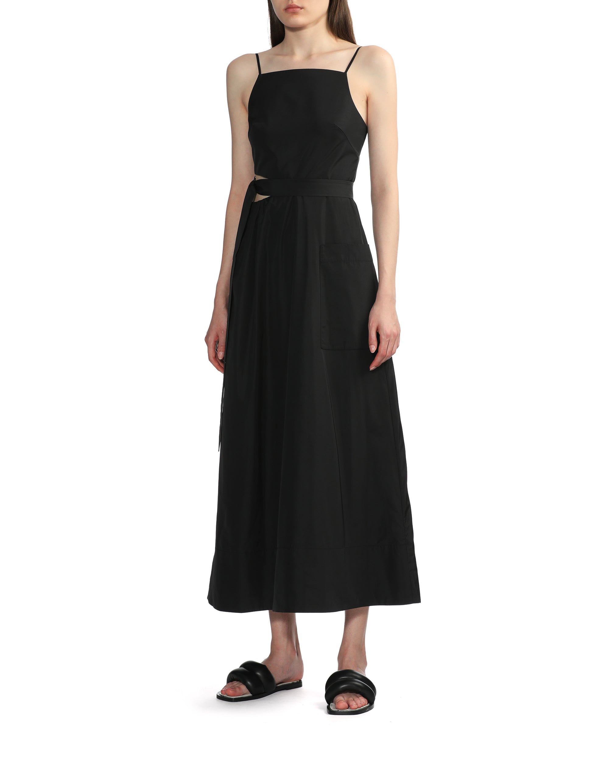 Italian sporty nylon strappy cut-out dress