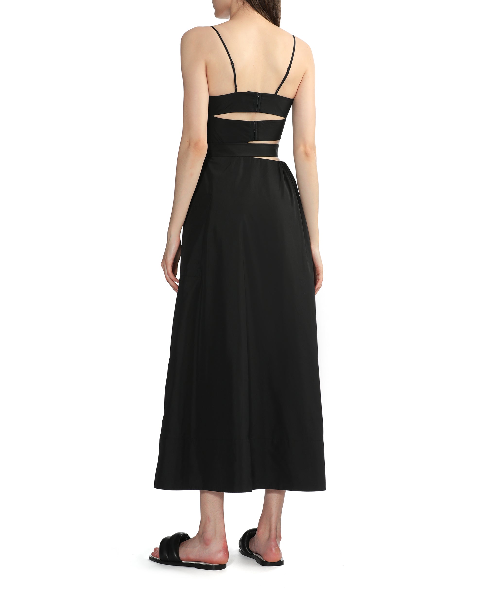 Italian sporty nylon strappy cut-out dress