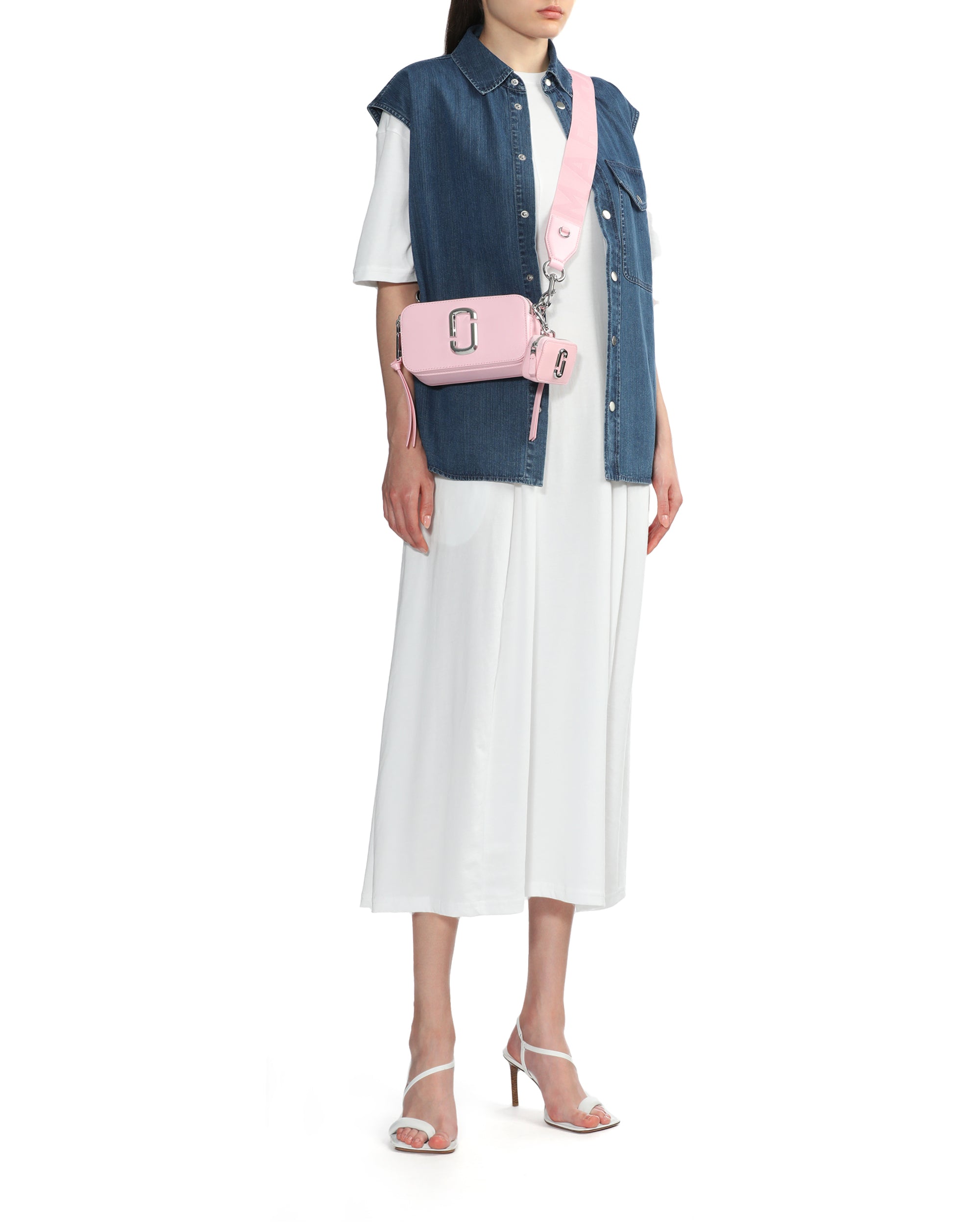 Stone washed denim sleeveless easy shirt