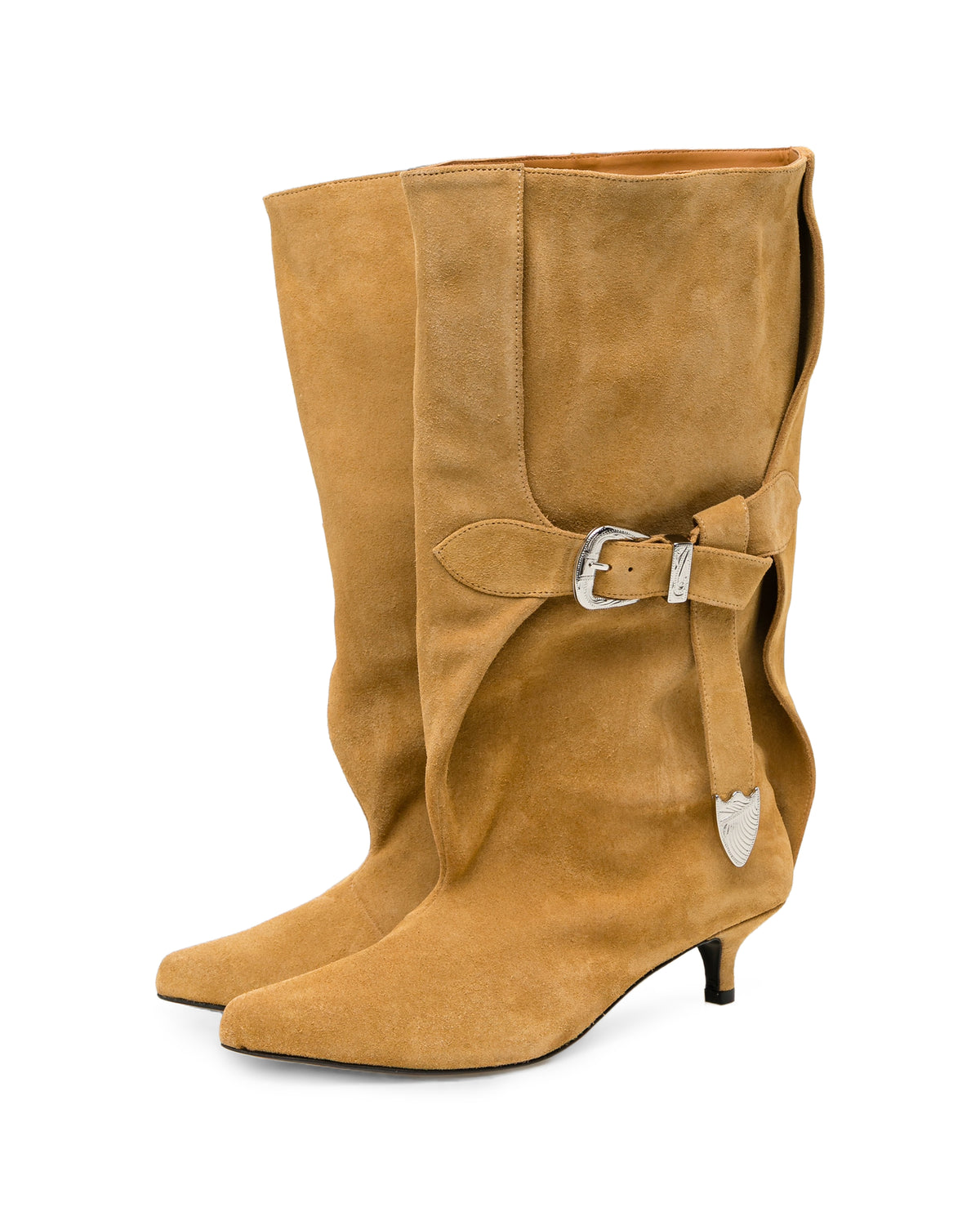 Belted high boots