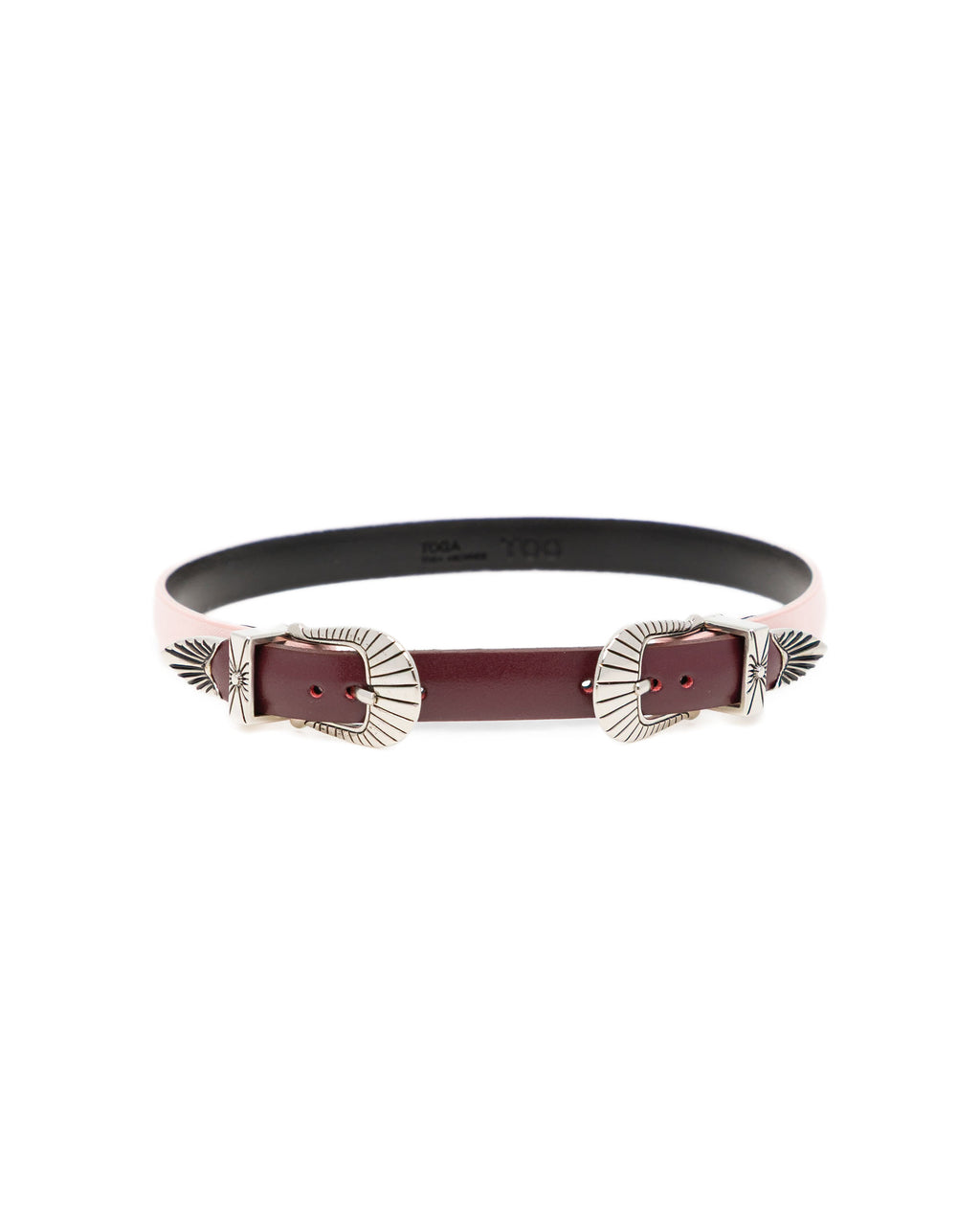 Double buckle leather bangle