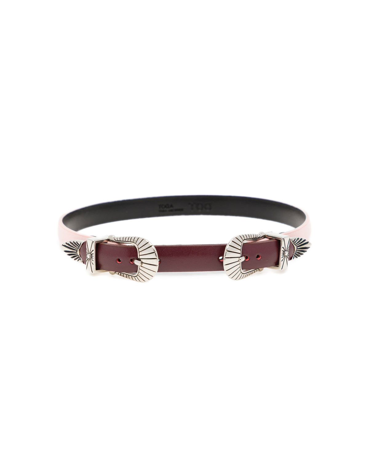 Double buckle leather bangle
