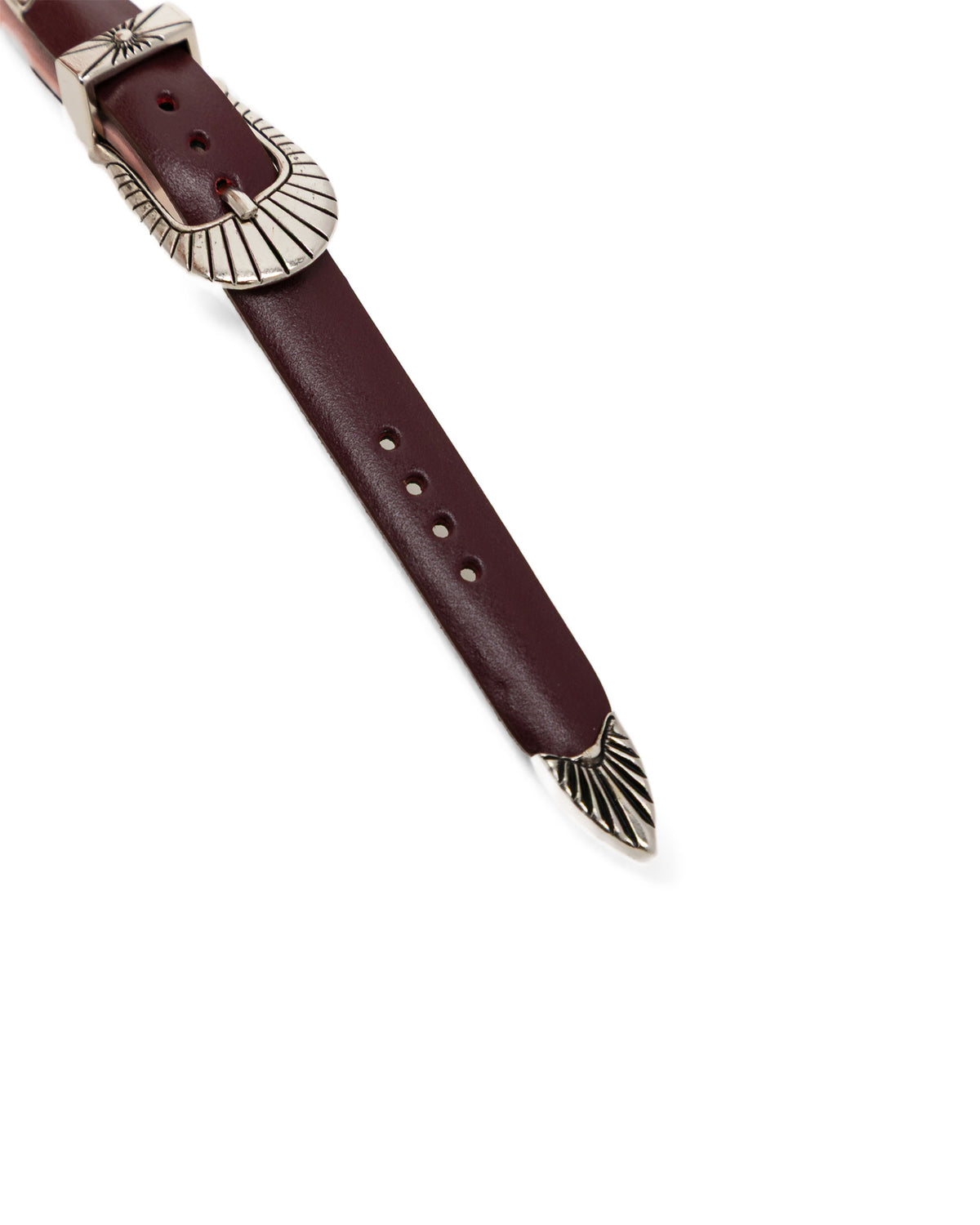 Double buckle leather bangle
