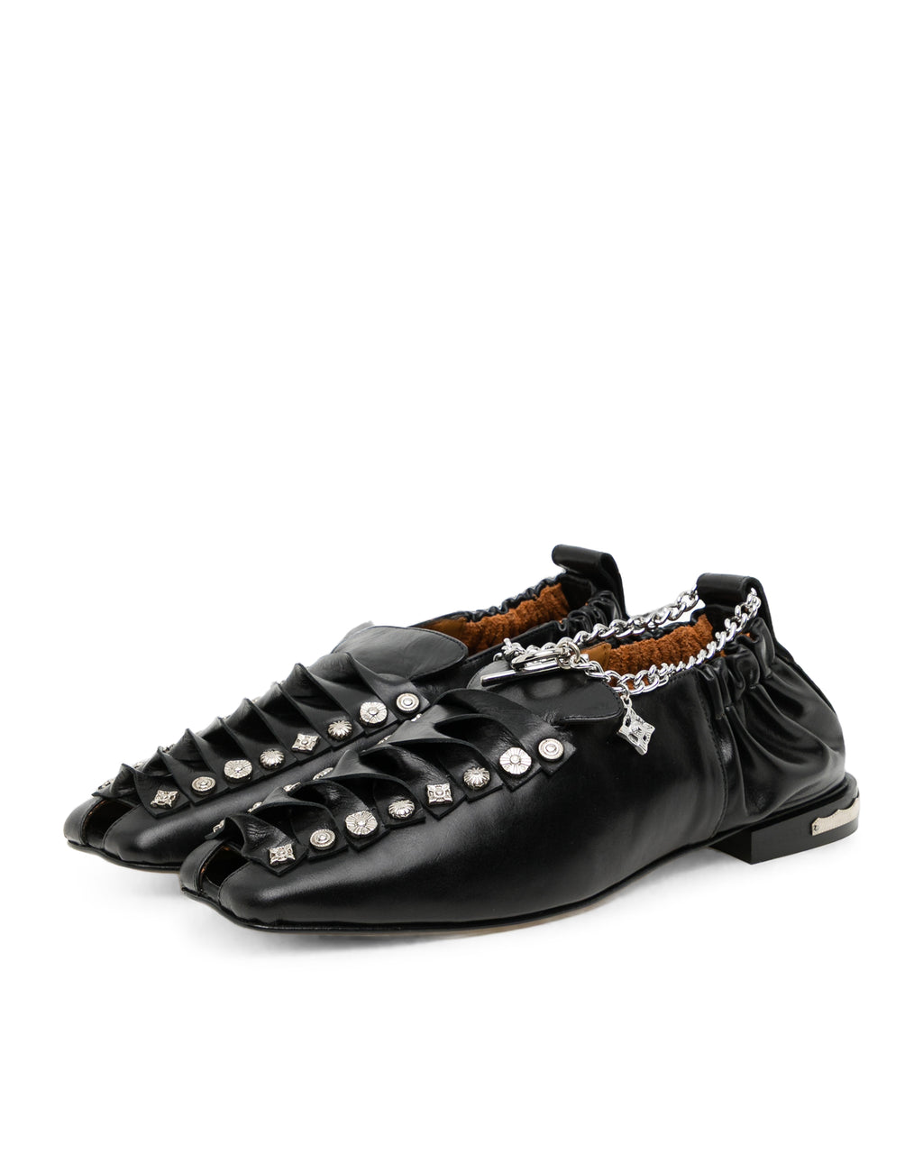 Gather square toe shoes