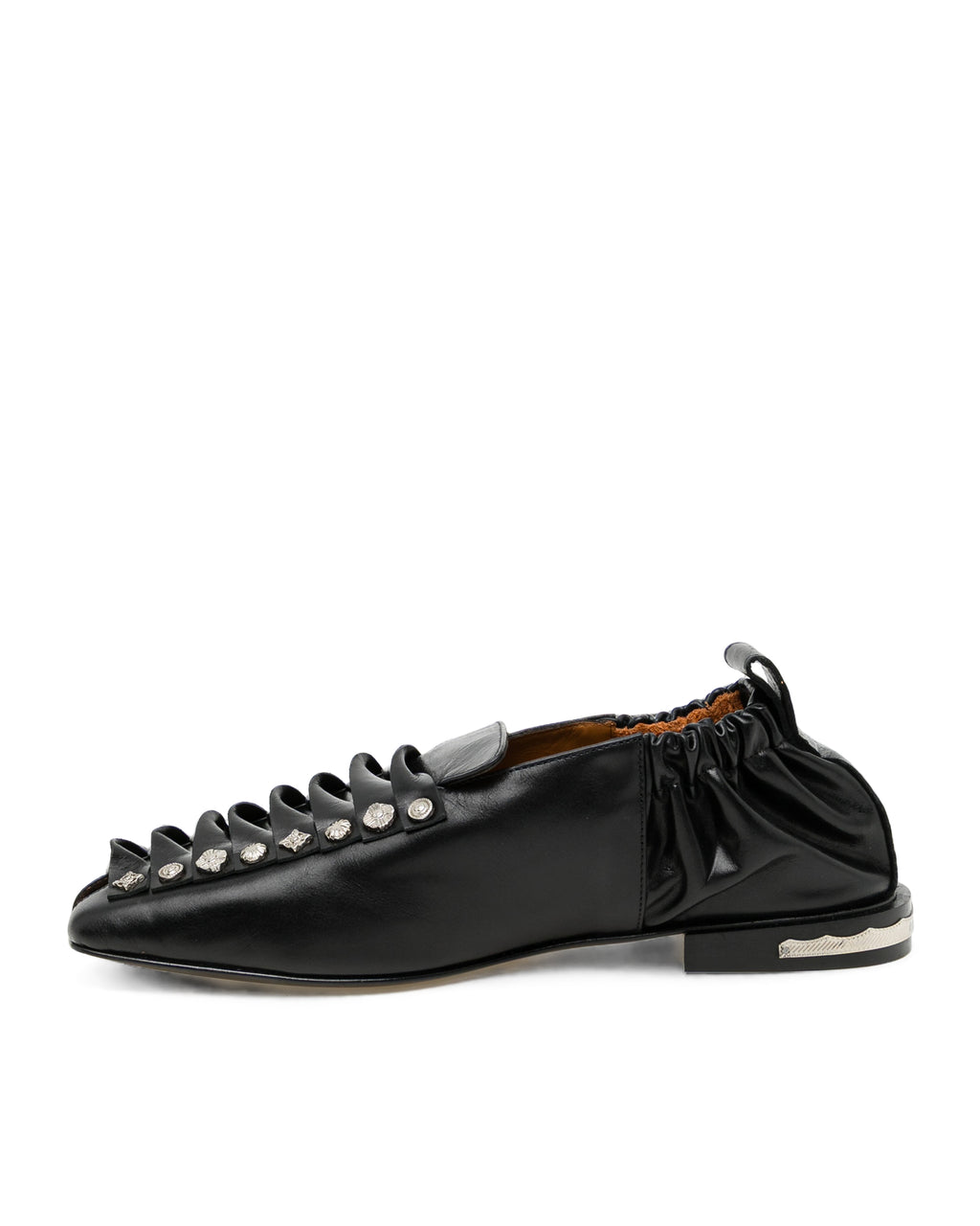 Gather square toe shoes