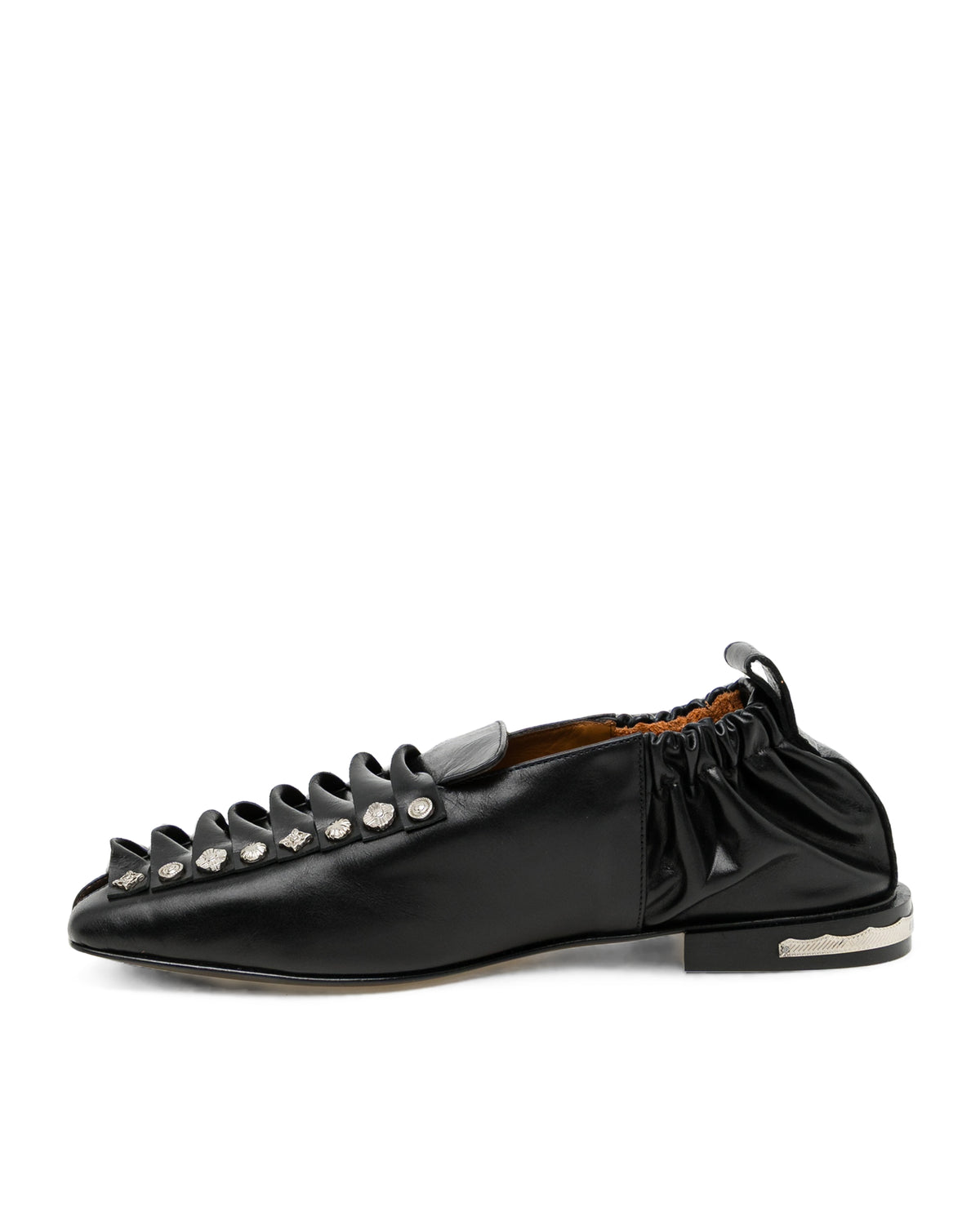 Gather square toe shoes