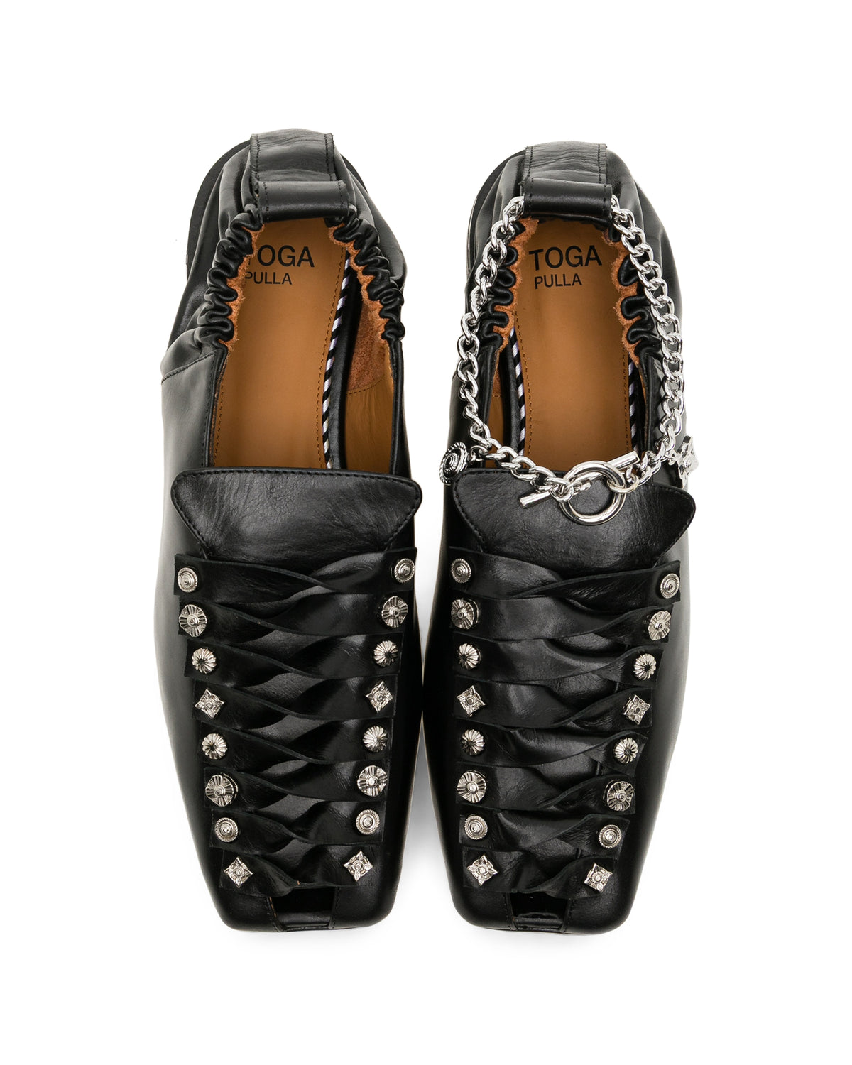 Gather square toe shoes