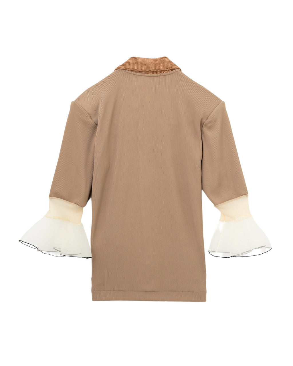 Glossy rib polo shirt
