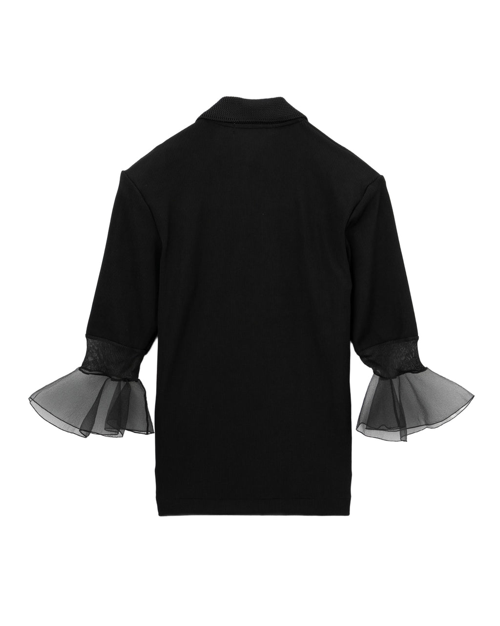 Glossy rib polo shirt
