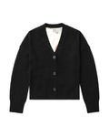 Boxy satin-back cardigan