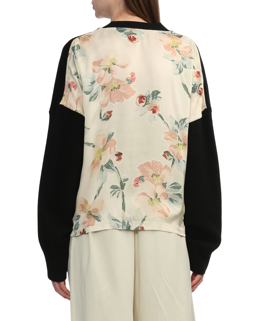 Boxy satin-back cardigan