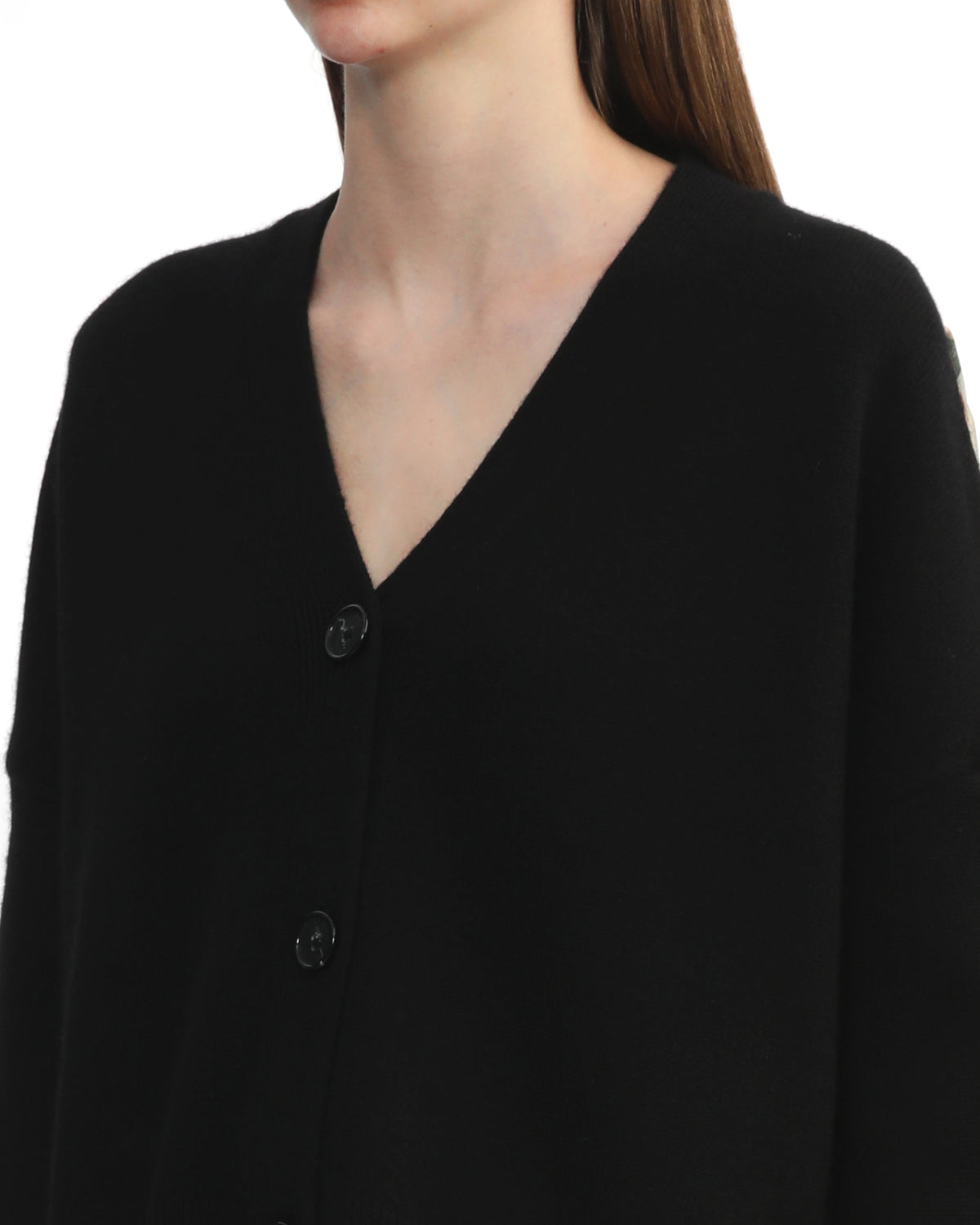 Boxy satin-back cardigan