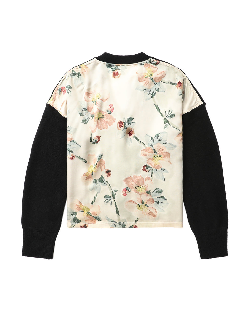 Boxy satin-back cardigan