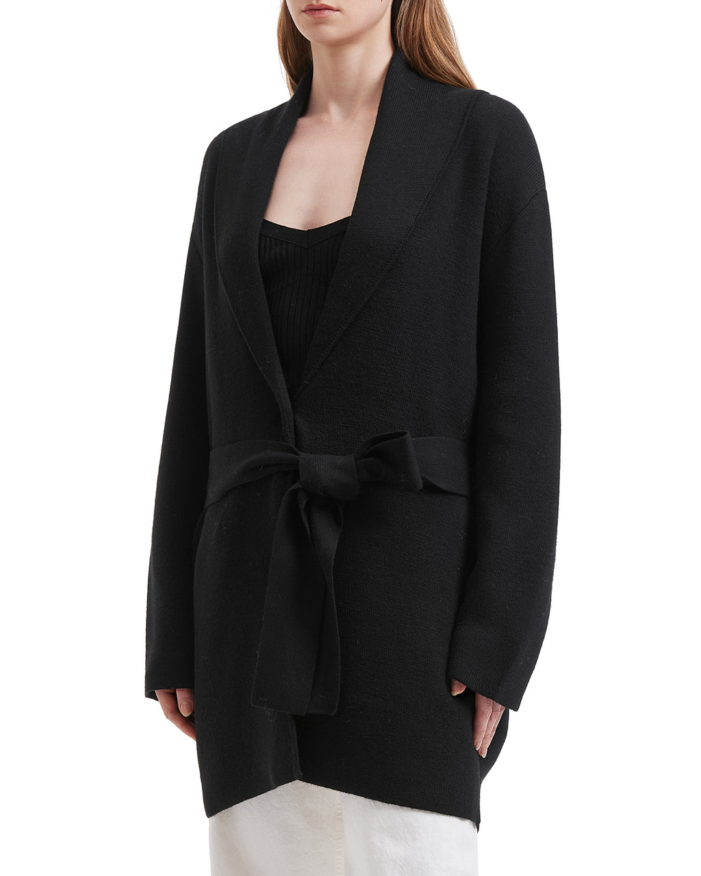 Waist-tie cardigan
