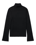 Slit sleeve turtleneck sweater