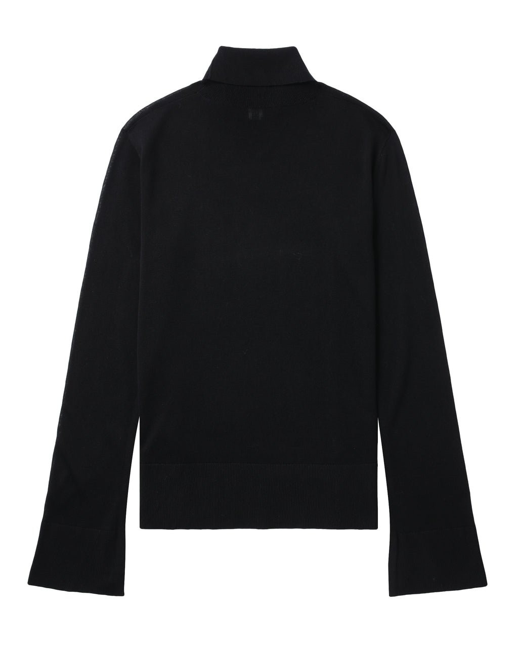 Slit sleeve turtleneck sweater