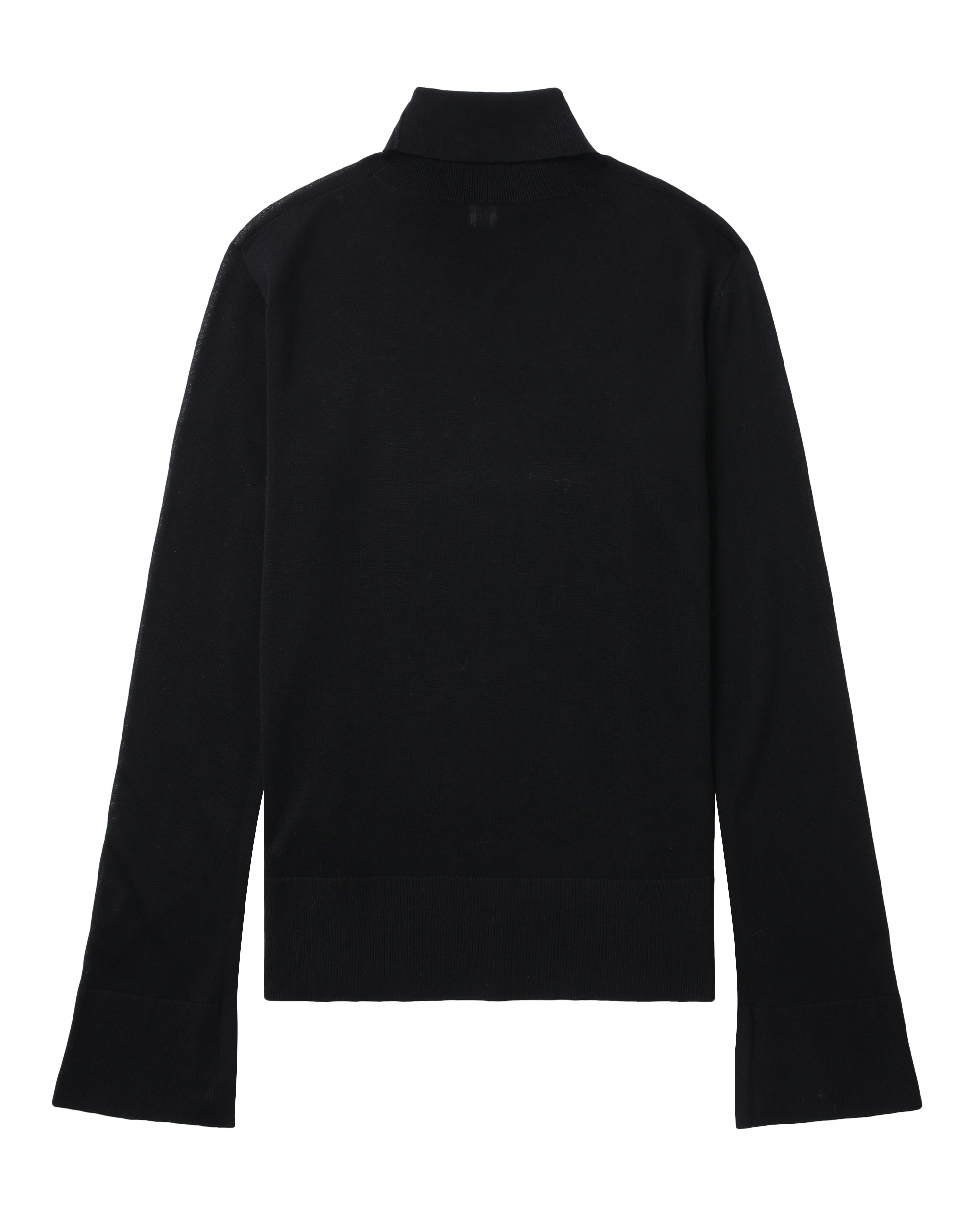 Slit sleeve turtleneck sweater