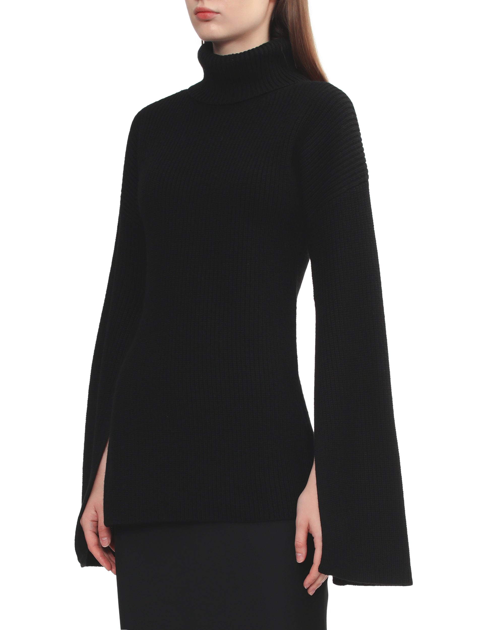 Slit sleeve knit top