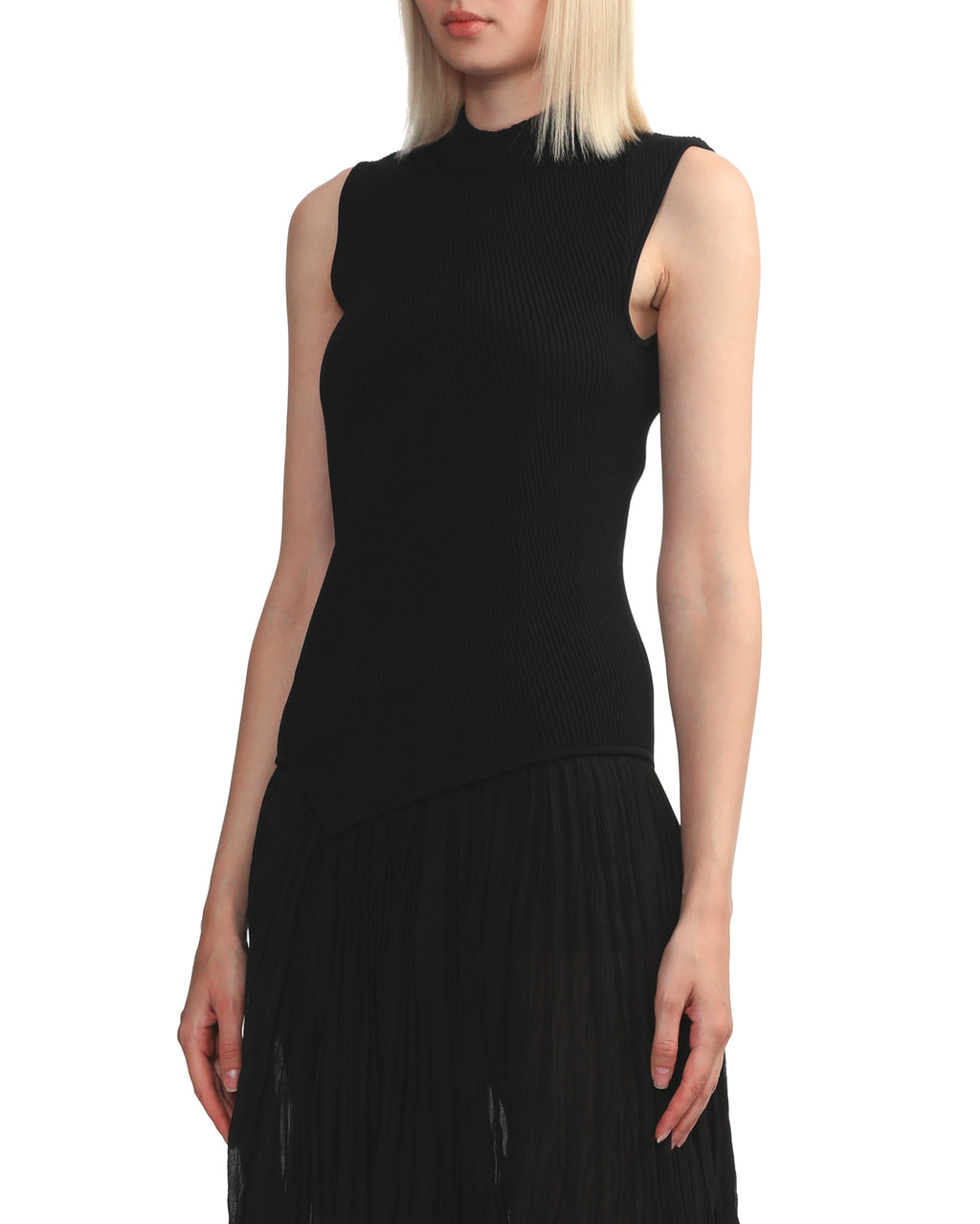 Asymmetric knit top