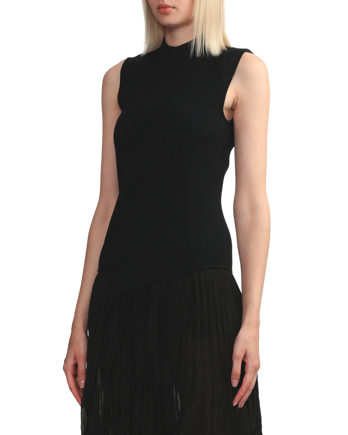 Asymmetric knit top