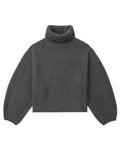 Rib turtleneck knit sweatshirt