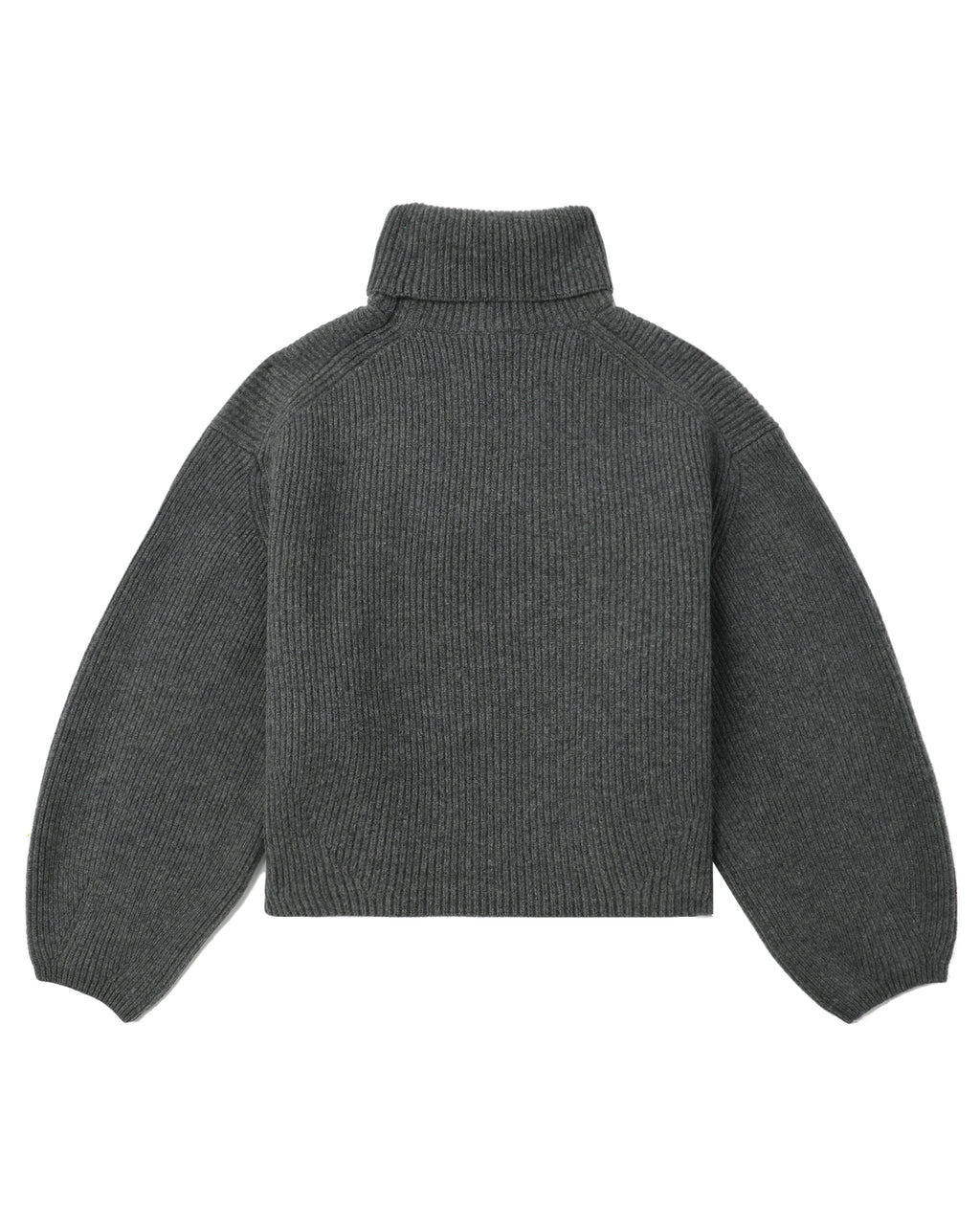 Rib turtleneck knit sweatshirt