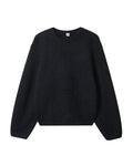 Mohair blend rib knit