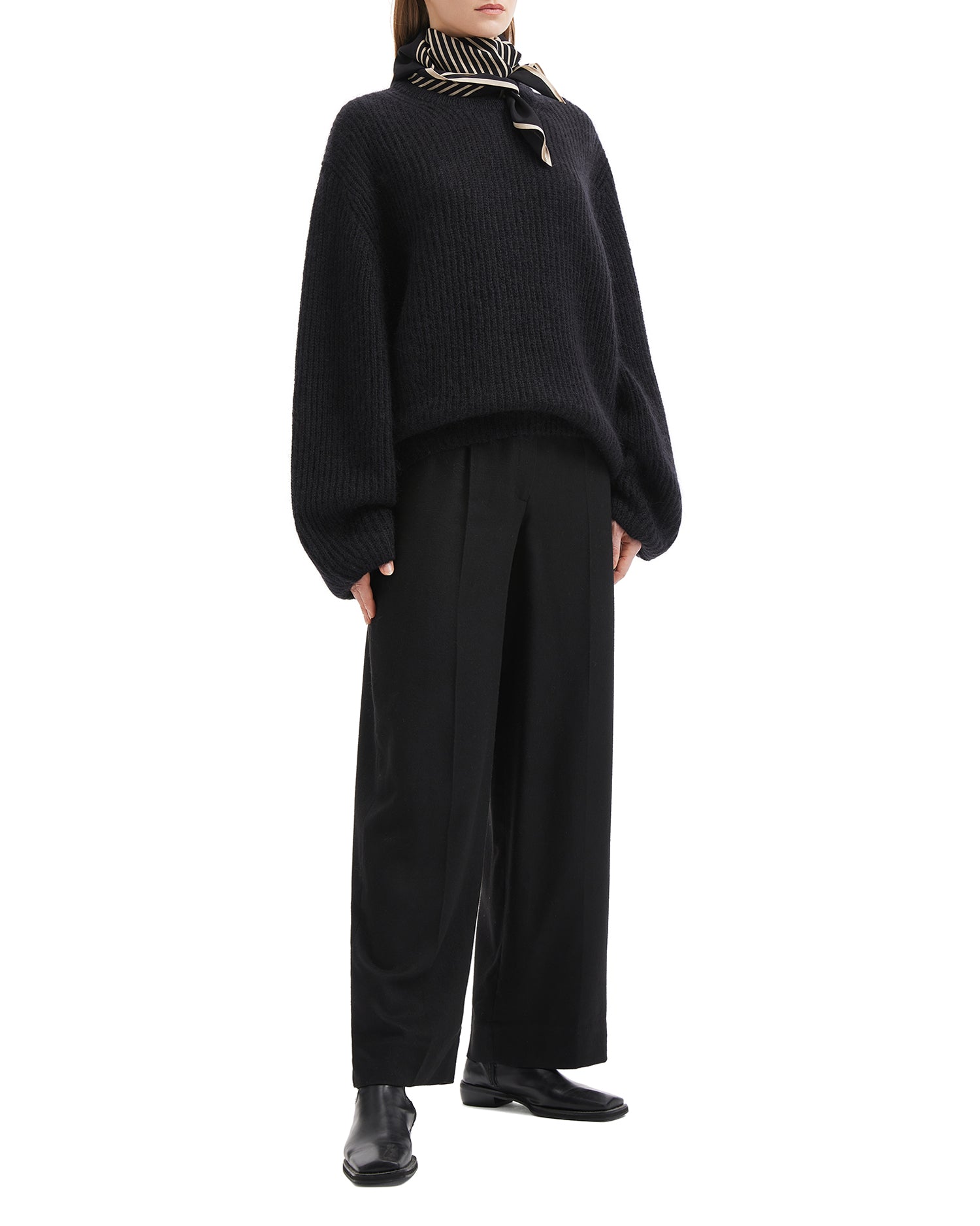 Mohair blend rib knit