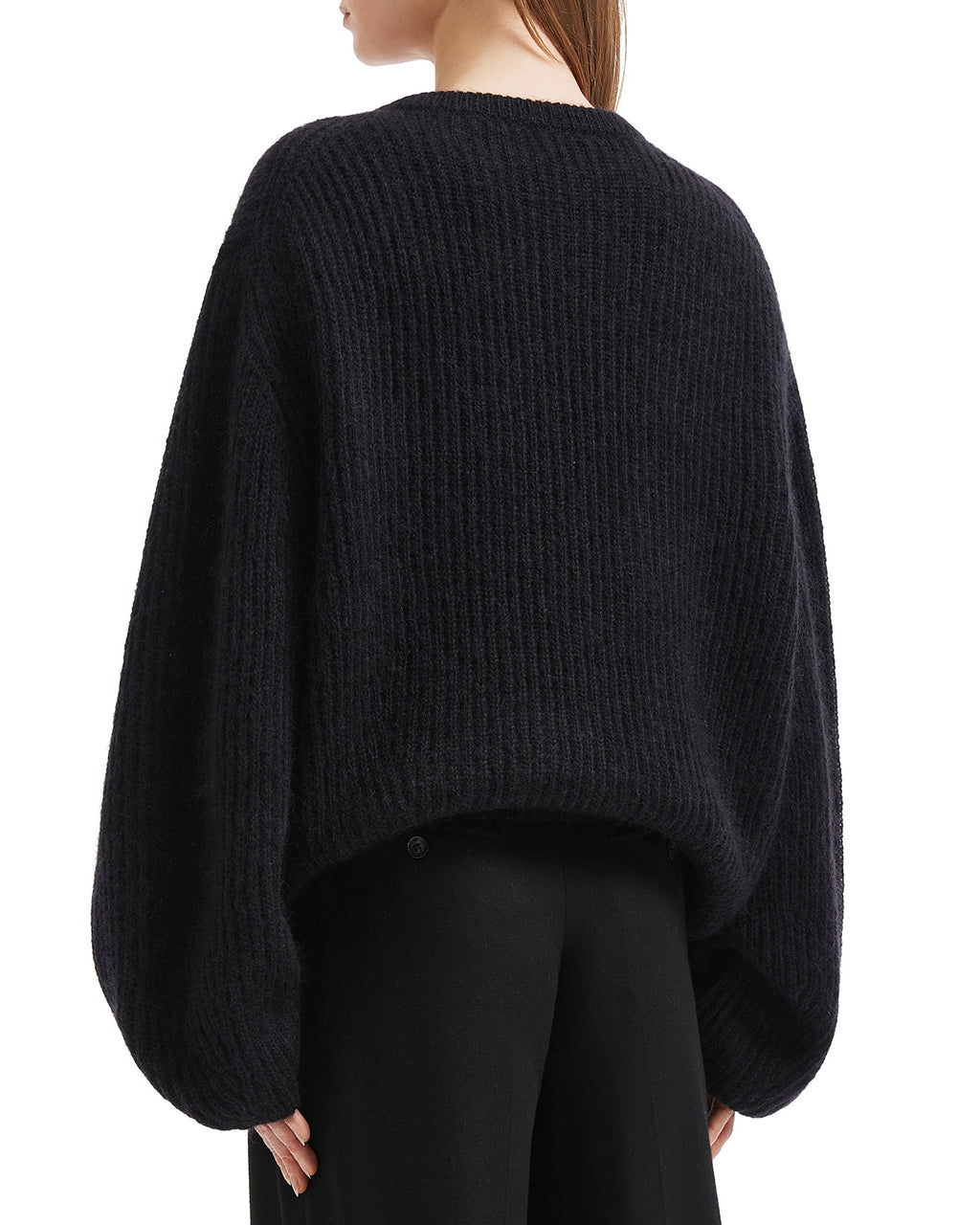 Mohair blend rib knit