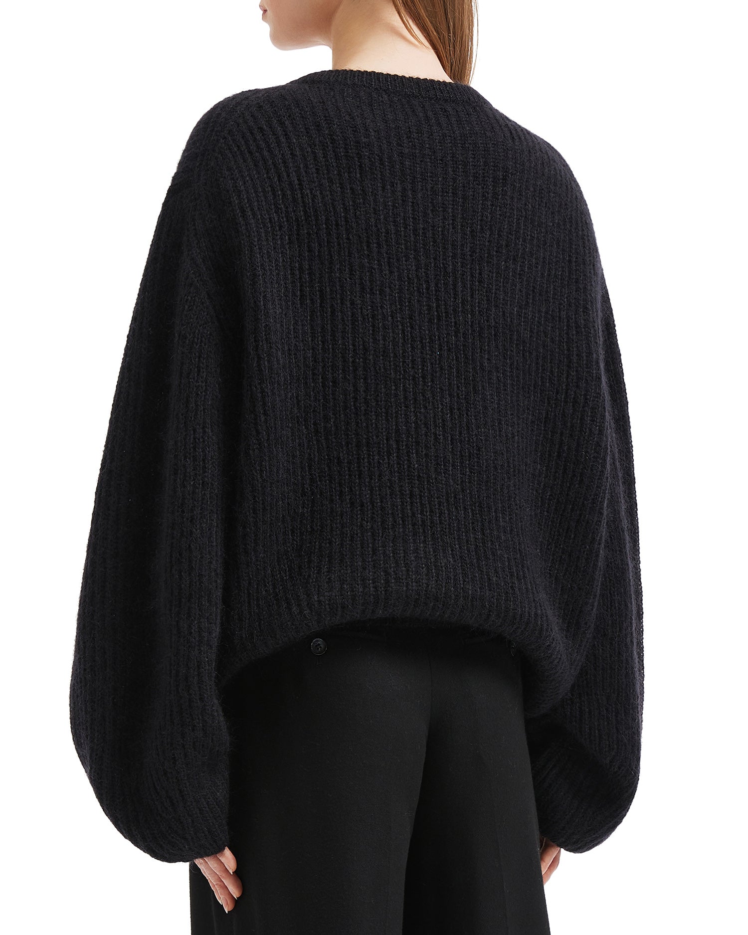 Mohair blend rib knit