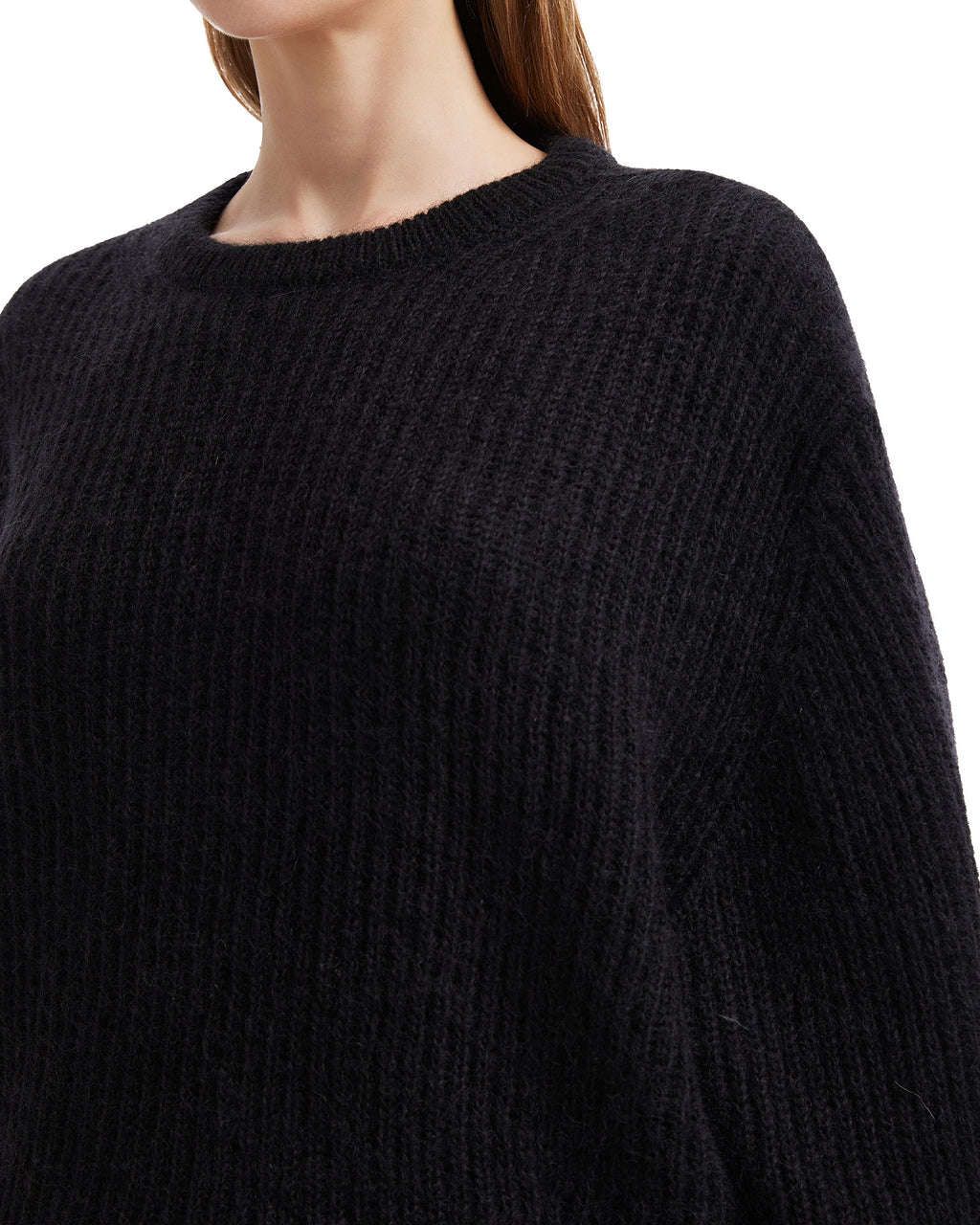 Mohair blend rib knit