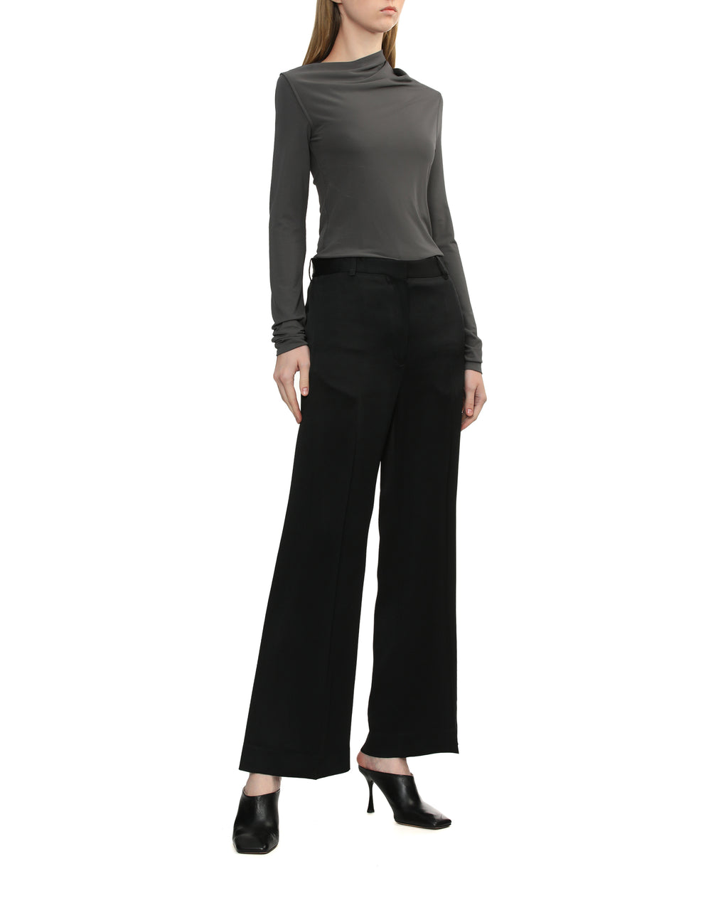 Draped stretch-jersey top