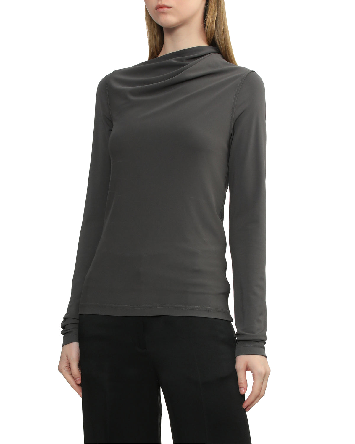 Draped stretch-jersey top