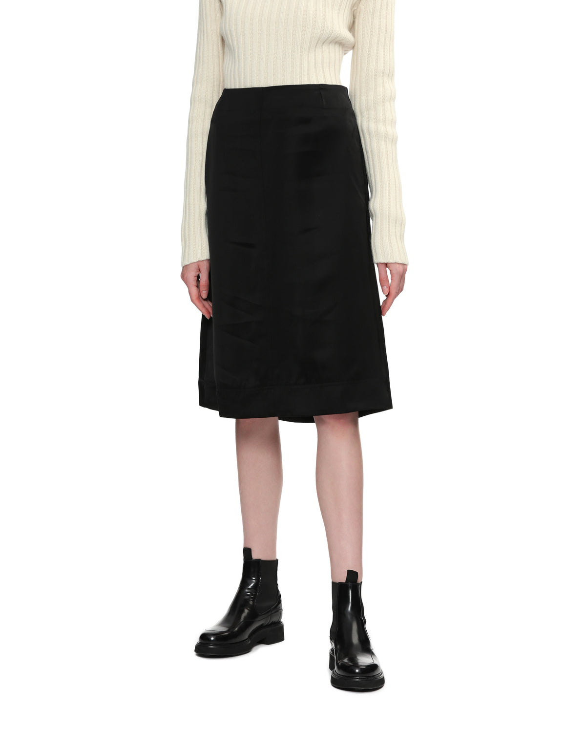 Panelled satin skirt